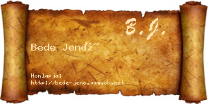 Bede Jenő névjegykártya