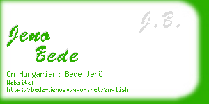 jeno bede business card